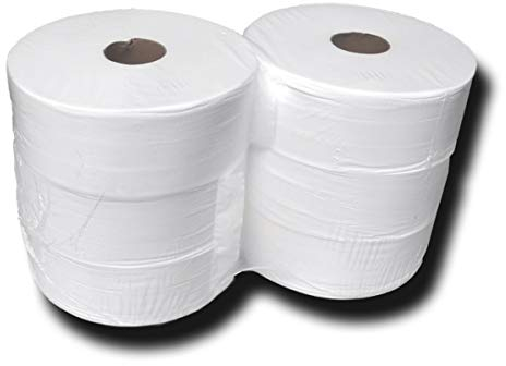 Jumbo Toilettenpapier 2-lagig, Großrollen, 26cm x 360m, hochweiß, 100% Zellstoff, reißfest, soft – Ideal für Gastronomie, WC Papier, Jumbo Klopapierrollen
