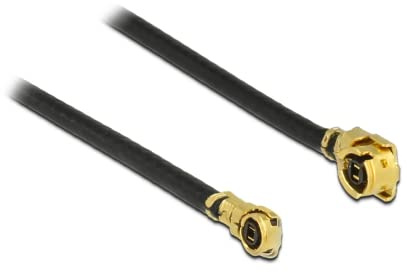 DeLOCK 89647 Koaxialkabel MHF (I-PEX) MHF IV/HSC MXHP32 0,3 m Schwarz, Gold – Koaxialkabel (MHF (I-PEX), MHF IV/HSC MXHP32, Kurve, 0,3 m, Schwarz, Gold)