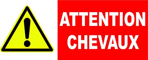 Panneau Danger Attention Chevaux (500x200mm)