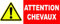 Panneau Danger Attention Chevaux (500x200mm)