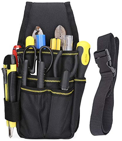 BAIGIO Piccola Marsupio Borsa Degli Attrezzi in Tela Oxford, Cintura Porta Attrezzi Multi Tasche per Elettricista,Carpentiere,Tecnico Manutenzione