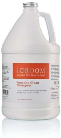 iGroom Squeaky Clean Dog Shampoo, Luxury Pet Beauty Care, Intense Cleaning Power, Chamomile Extracts Sooth Skin, Made in USA, 3.8L