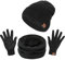 TAGVO Winter Beanie Hut, Schal, Touchscreen Handschuhe 3 in 1 Warmes Zubehör Kit, Weiches Fleece Innenfutter Tolles Warm, Stretchy Strick Beanie Cap, Elastischer Nackenwärmer