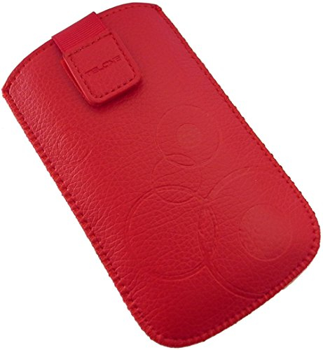 Handyschale 24 Slim Case für GIgaset GL390 Handytasche Rot Schutzhülle Tasche Cover Etui mit Klettverschluss