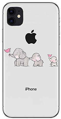 Schutzhülle Kompatibel Mit iPhone 11 Hülle Rosa Handyhülle Ultra Dünn Transparent Silikon Stoßfest Süßes Motiv Crystal Handytasche Clear Case Cover für iPhone 11 Roter Flaggen babyelefant