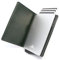 Stealth Wallet Porte Carte Bancaire RFID pour Homme - Porte-Cartes De Crédit avec Mécanisme Pop Up et Boîte Cadeau - Portefeuilles de Crédit Aluminium Minces (Aluminium Argent, Cuir Vert)