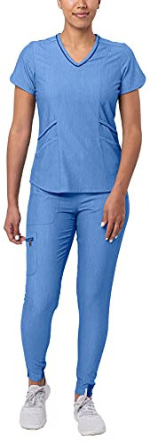Adar Pro Heidekraut Moderne Scrub Set for Women - Moderne V-Hals Schrubben Top & Yoga Jogger Schrubben Hosen - P9500H - Heidekraut Wein - M