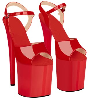 EIS Absatz-Schuhe | Verführerische Plateau-Sandalette | Größe 36-44 | rot