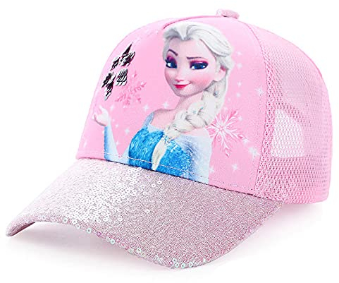 Fancyland ELSA Basecap Kinder Mädchen Jungen Glitzer-Trucker Cap Frozen 2 Eiskönigin Kinder Anna und ELSA Sonnenhut