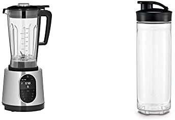 WMF Kult Pro Hochleistungs-Standmixer 1.600 Watt, 36.000 U/min, Mixbehälter 1,8l, 6 Autoprogramme & Kult X Mix & Go/Küchenminis Trinkflasche 600 ml, Smoothie Flasche, Mixbehälter