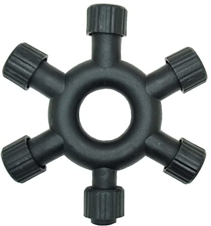 JnDee Waterproof Splitter Connector for Fairy Lights. Two Pins Works with Most Fairy Projectors, String, Net, and Icicle Lights (6-Way Splitter)
