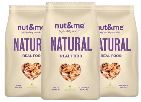 Nuez pecana natural troceada 450 gr nut&me | Vegano | Sin gluten | Alto en fibra| Bajo en sal | Sin aditivos ni conservantes | Fruto seco natural | Pack 3 x 150 gr