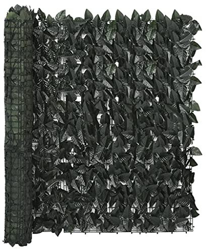 Künstliche Pflanzenwand Sichtschutz Wandbegrünung Balkon Gartenzaun, Balkonsichtschutz Windschutz Verkleidung auch für Garten, Terrasse, mit Spalier, Blättern, zur Befestigung an Zaun oder Geländer