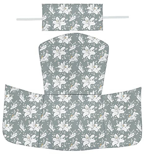 Ferocity Hängesessel Kissenbezug, Polsterbezug, Überzug für Polyrattan/Rattan Kissen Hängeschaukel, Hängekorb, Schaukel Korb, Rückenkissenbezug in der Farbe Blaue Blumen [114]