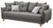 PAMPLONA Bequemes Schlafsofa mit Bettkasten, Graphit / Silber- Ausziehbares Sofa mit Schlaffunktion - 232 x 91 x 105 cm (B/H/T)