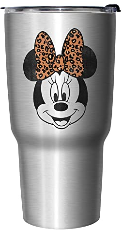 Disney Modern Minnie Face Leopard 765,4 g acciaio inox isolato tazza da viaggio 765,4 g, multicolore