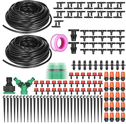 30m Garten BewässerungsSystem, 149 Pcs Garten Bewässerung Kit, Micro Automatik Tröpfchenbewässerung Gartenbewässerung Misting Kühlsystem für Landschaft, Flower Bed und Terrasse Pflanzen