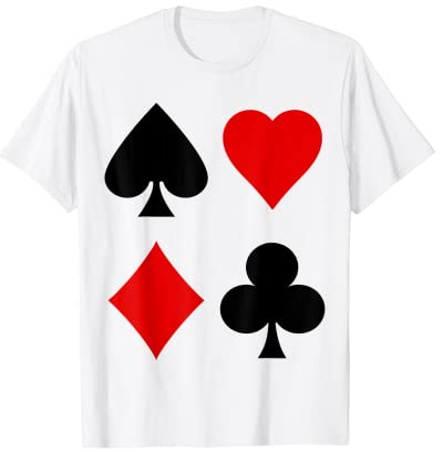 Kartenspieler Geschenk Spielkarten Symbole Karo Pik Herz T-Shirt