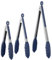 U-Taste 17/22/30 cm Pinzas Cocina Silicona, con Puntas de Silicona de Alta Resistencia al Calor de 315 ℃, Mango de Acero Inoxidable 18/8, para Ensalada, Barbacoa, Freír, Juego de 3 (Azul medianoche)