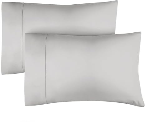 Kissenbezüge in Standardgröße aus 100 % Baumwolle, offenes Design, kein Hotelverschluss, ultraweich, Fadenzahl 400, atmungsaktiv, kühlend und bequem, 2 luxuriöse Hotel-Kissenbezüge, 50 x 75 cm