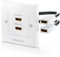 deleyCON Toma de Conexión Toma de Pared HDMI - 2x Puerto HDMI - Montaje en Superficie Cable de 15 cm en Ángulo de 45° - 3D FULL HD HDTV 4K 2160p