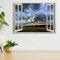 Wandtattoo Rissig DIY Fototapete Schiff Computer 3D Render Fensteransicht Wandaufkleber Poster Aufkleber 70x100CM