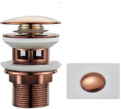 WOMELF Press Bounce Bathroom Basin Sink Pop Up Drain Waste Stopper Basin Washing Tub Faucet Plug Kitchen Hardware Accessories (Color : Rose gold A)