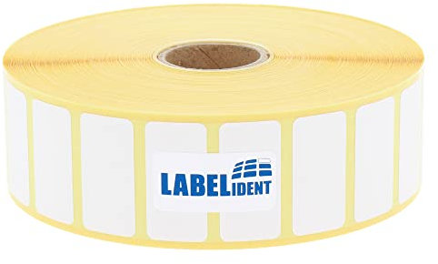 Thermotransfer-Etiketten auf Rolle weiß - 30 x 10 mm - Papier, selbstklebend - 6.000 Haftetiketten auf 1 Rolle/n, 25 mm Kern, Blanko Rollenetiketten