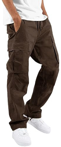 whox Mens Cargo Pants Casual Outdoor Hiking Pants for Men Athletic Joggers Sweatpants Brown