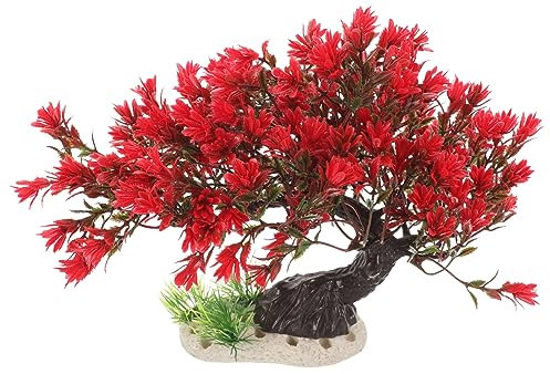 PATKAW Plante D'aquarium Bonsaï Résine Plastique Plante Artificielle Fleur Ornement Bêta Poisson Rouge Décoration Ornement Eau Douce Décoration d'eau Salée