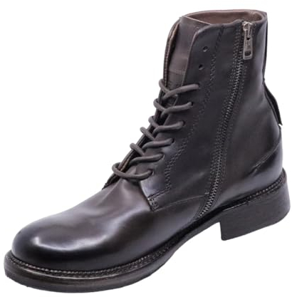 AS98 Z18201 Herren Schnürstiefel aus braunem Leder, dunkelbraun, 39 EU