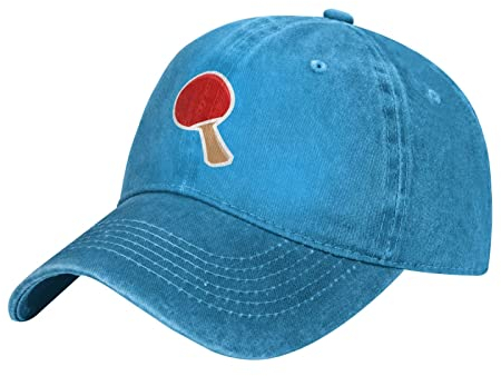 874 Baseballkappe Unisex-Ting-Pong-Paddel-Twill, Einfarbig, Blau Basecap Unisex Baseball Kappe Verstellbare Baseball Mützen Für Cotton Basecap Wandern Distressed Stickerei Cap