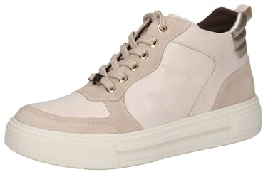 CAPRICE Damen Sneaker hoch aus Leder mit Reißverschluss, Weiß (Offwhite Comb), 38 EU