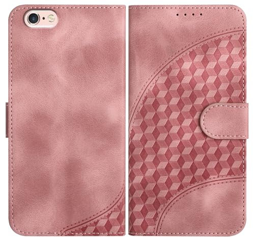 JayModCase Mobile Phone Case for iPhone 6S / iPhone 6 (5.5 Inch), with Card Slot, Stand Function, Magnetic, PU Leather Case, Folio Flip Case, Compatible with iPhone 6S - Pink
