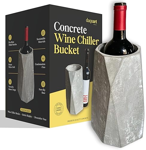 Daquart® | Enfriador de Botellas de Vino con Hormigón - Conserva la bebida fría | Enfriador Vino - Diseñado para Amantes del Vino – Accesorios vino, Vino regalo | Concrete Wine Cooler