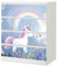 Sunnywall® Möbelfolie passend für IKEA Malm Kommode Schrankfolie Aufkleber mit Einhorn im Zauberwald Motiv | blasenfrei verkleben | Kinderzimmer 4er 80 cm