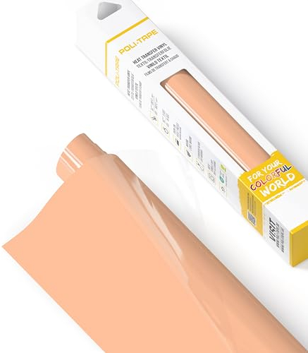 POLI-FLEX® TURBO® - Transferfolie für Textilien - Flexfolie zum Aufbügeln, Plotterfolie für DIY Shirts, Peach Fuzz matt, 30,5 cm x 122 cm