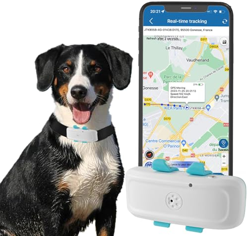 Winnes Tk911 Pro 4G GPS Tracker Hund APP-Echtzeitverfolgung und Fernüberwachung von Katzen und Hunden/Sicherheitszaun/Licht- und Tonalarm/Regensicher/Verhinderung des Verlusts von Haustieren