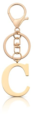 AOKSUNOVA Schlüsselanhänger Buchstabe C, Auto Schlüsselanhänger mit Buchstaben, Gold Autoschlüsselanhänger mit Anfangsbuchstaben, Geschenke für Frauen
