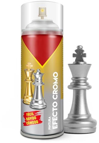 TIENDA EURASIA – Spray Pintura Efecto Cromo | Pintura Spray | Spray | Metalizado | Capacidad 150 ml | 5x17.5 cm (Plata)