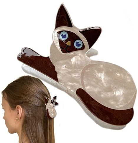 Lindas pinzas para el pelo con forma de gato, pinzas para el pelo para mujer, pinza corta y larga, bonita pinza para el pelo de mujer, pinza de pelo para mujeres y niñas (3 diseños) (3 diseños) (3 x 2