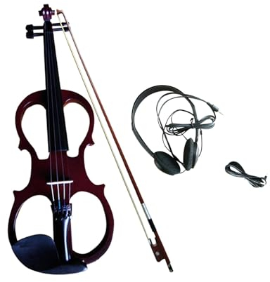 Harilla Elektrische Violine mit Hartschalenkoffer, Saiteninstrumente, Geige und Kopfhörer mit Zubehör für Erwachsene, Anfänger, Teenager, Kinder