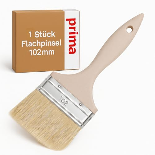 Flachpinsel 102 mm | Lackierpinsel & Lasurpinsel | Profi-Qualität | Synthetik/Naturborsten | Holzgriff | für Lacke & Lasuren (1 Stück, 102mm)