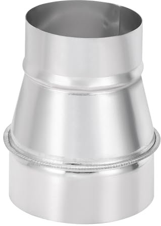 PATIKIL 4 Inch to 3 Inch Round Duct Reducer Increaser Connector, Galvanized Steel Air Duct Adapter Pipe Fitting for Bathroom Kitchen Inline Ventilation Systems, Silver Tone