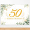 HAKOTOM Goldene Hochzeit Hintergrund 170x120cm 50. Hochzeitstag Banner 50 Jubiläum Hochzeit Deko Grünes Blatt Hochzeitsbanner 50 Jahrestag Hochzeitdeko für Drinnen Draußen Paare Feier
