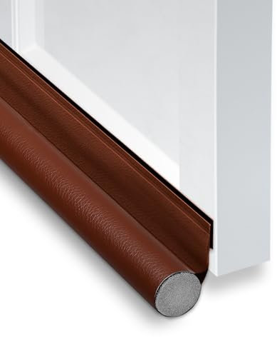 2 Pezzi Paraspifferi Sottoporta per Porte, 96 cm Sotto Porta Entrata per Spifferi, Anti-Vento Freddo, Prova di Rumore (Marrone)