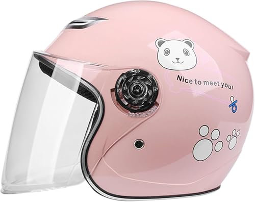 Casco de motocicleta abierto para niños, casco de scooter con visera aprobado por ECE, casco de scooter para niños y niñas de 3 a 12 años B,57-60CM G,57-60CM
