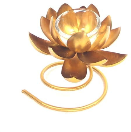 KFHJSNN Kandelaber, kreativer Lotus-Kerzenhalter, Eisen, dekorative Ornamente, exquisiter Desktop-Blumen-Kerzenhalter, Kerzenständer (B) Prosperous