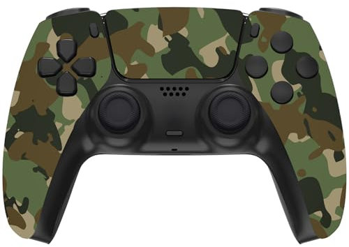 Custom Wireless Controller for PS5 - Hand Airbrushed & Multiple Designs Available (Green Camo)