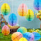 EASY JOY 12 PCS Colourful Pastel Honeycomb Balls Pastel Hanging Paper Pom Pom Decoration Rainbow Tissue Paper Pom Poms for Home Birthday Baby Shower Party Table Decoration